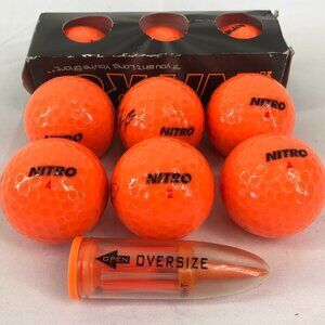Nitro Orange Golf Balls Set of 9, 3 New In Box With 1 Brush-T